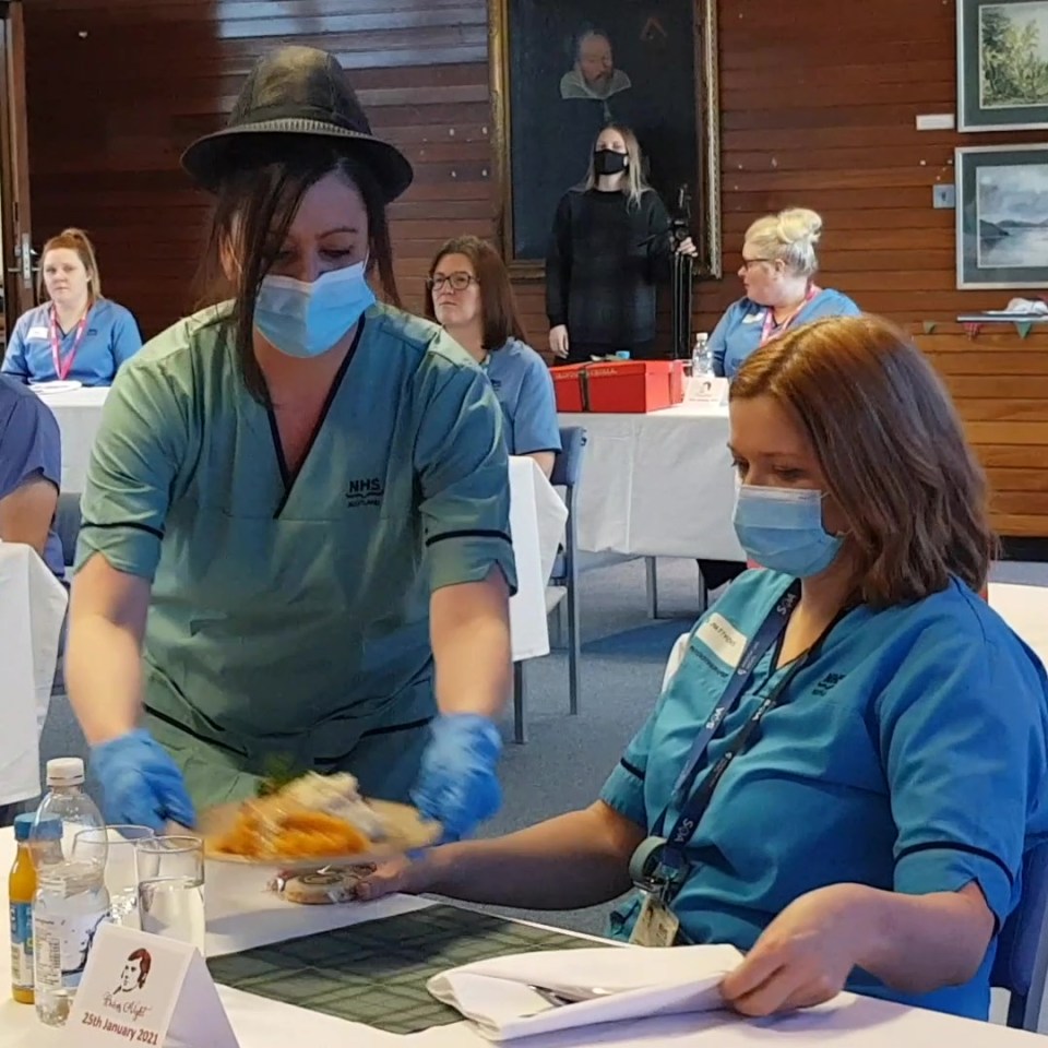 They sent the haggis lunch to 200 Covid-19 staff at Ninewells Hospital in Dundee yesterday