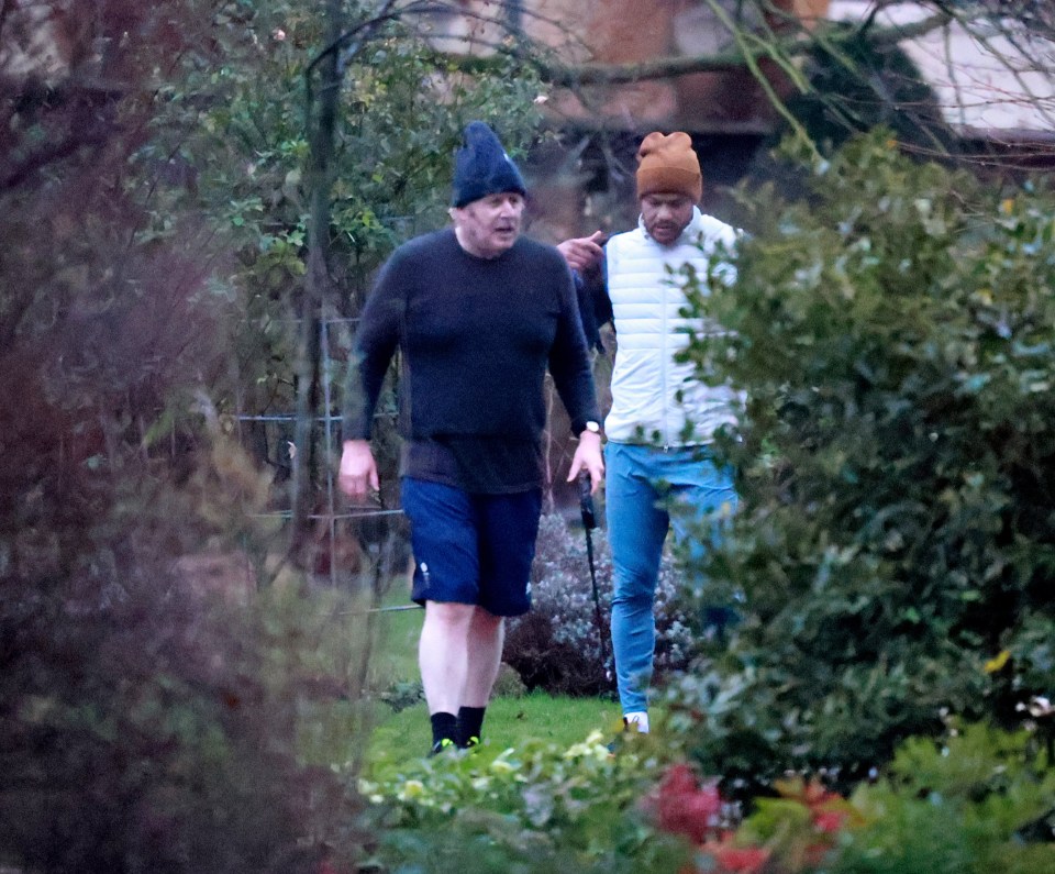 Boris Johnson out jogging this morning ahead of today's announcement