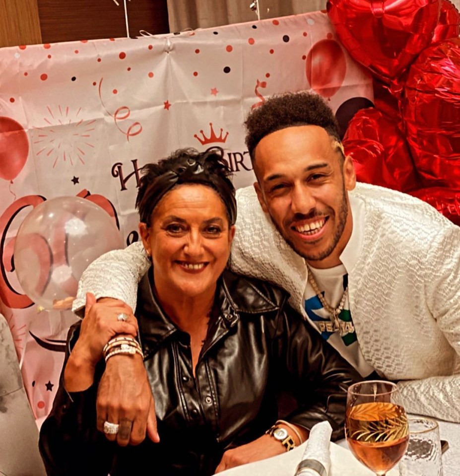 Pierre-Emerick Aubameyang revealed his mum, pictured, is ill