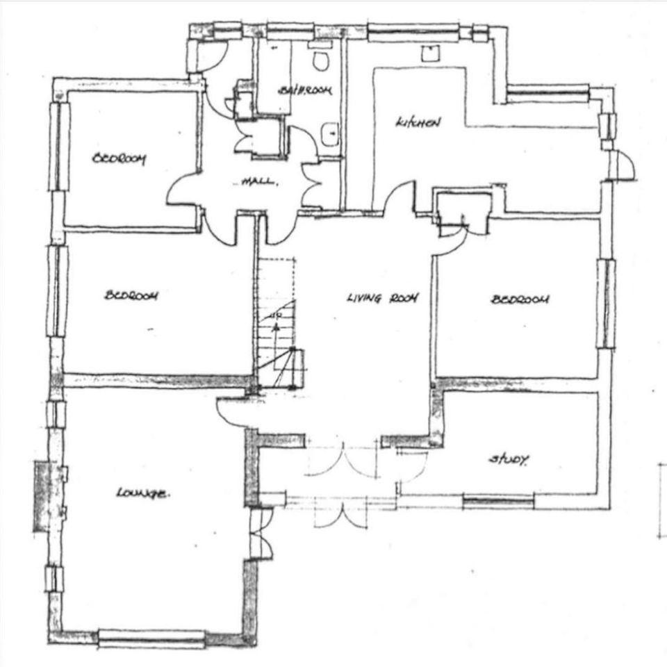 The downstairs floorplan