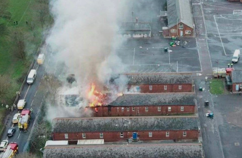 A huge fire broke out at the ex-army camp in Folkestone, Kent