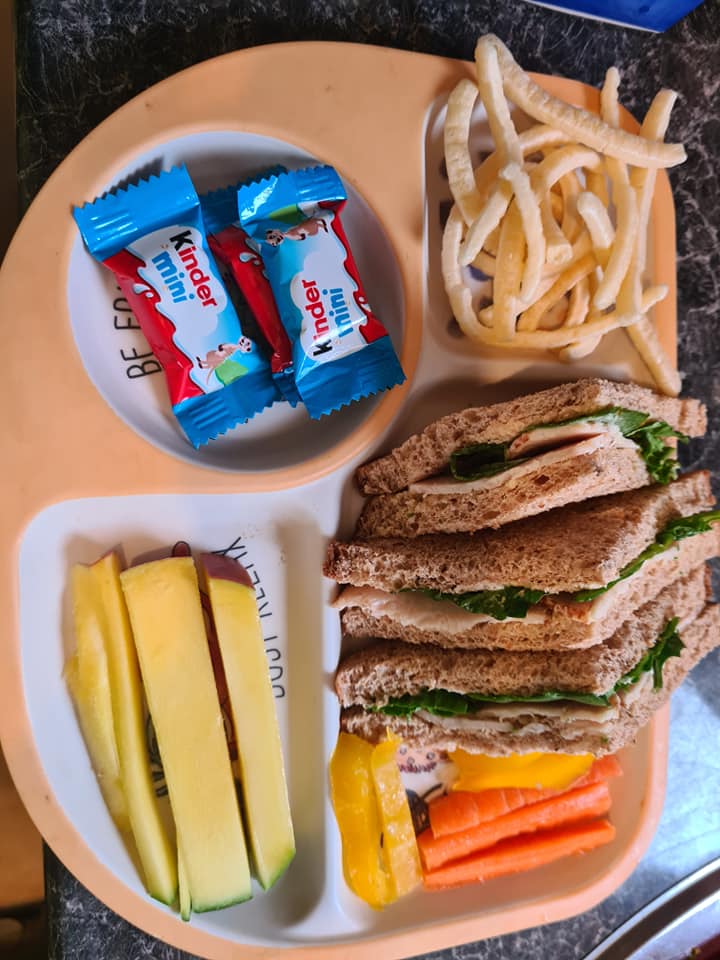 The mum revealed she'd made a 'budget' lunch for her kids