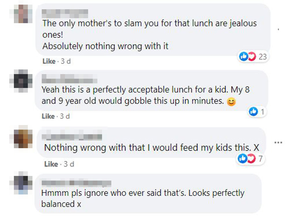 Thousands of mums liked the post, as they reassured her the portion was big enough