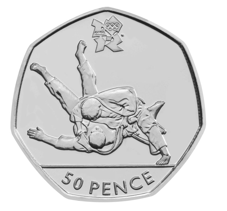 This Judo 50p is one of many coins put into circulation to celebrate the 2012 Olympic Games