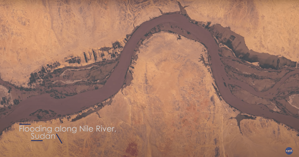 The flooded river Nile as viewed from the ISS