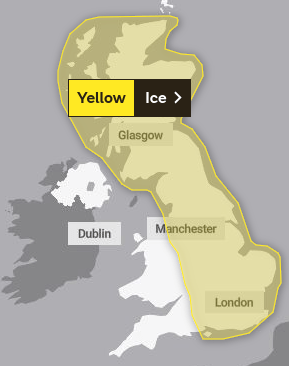 Forecasters have issued further warnings for ice on Friday