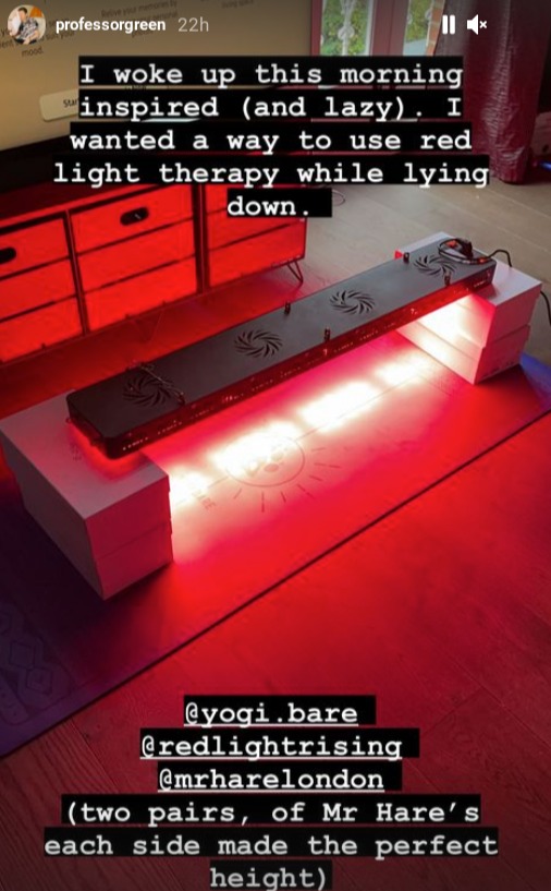 The rapper has a red light therapy machine