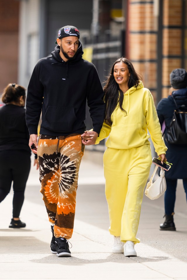 Maya Jama with her ex-fiance Ben Simmons in happy times (April 2022)