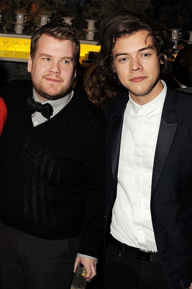 Harry Styles had been living at pal James Corden's Palm Springs home with Olivia. Pictured with James in 2013