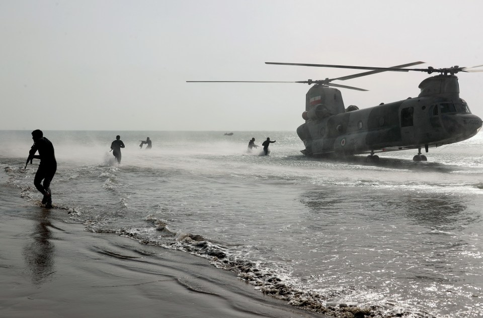 Ground troops and helicopters were involved in the military exercise