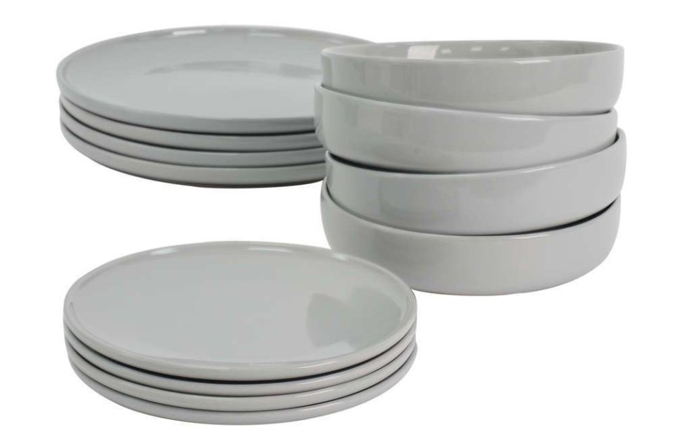 The Stockholm grey stoneware dinner set is a whopping £49