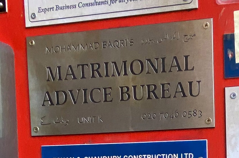 A sign on set showed the pair had just left a matrimonial advice bureau