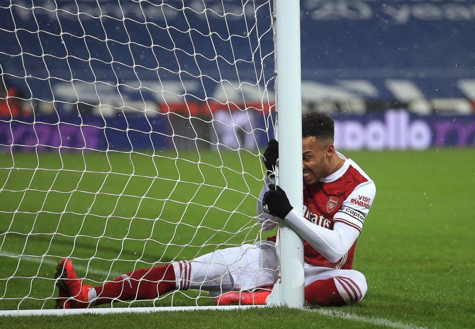 Pierre-Emerick Aubameyang was frustrated early on as he failed to break the deadlock and end his barren spell