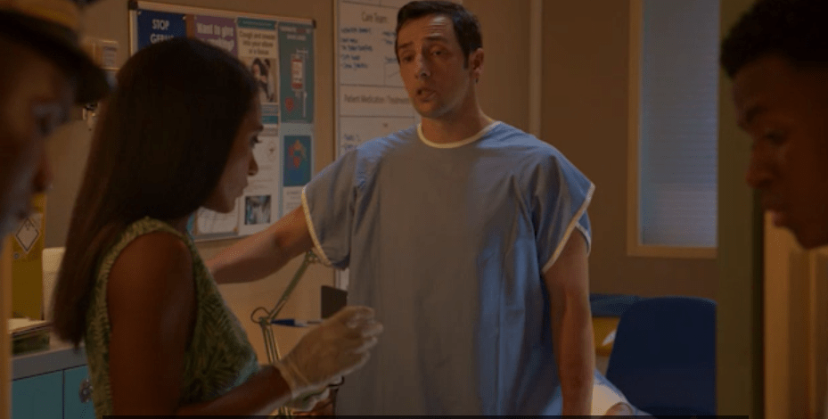 Ralf Little flashed his bare bottom in tonight's Death in Paradise 