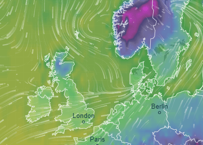 Temperatures in Scandinavia today are low, with experts fearing the weather system will be blown our way