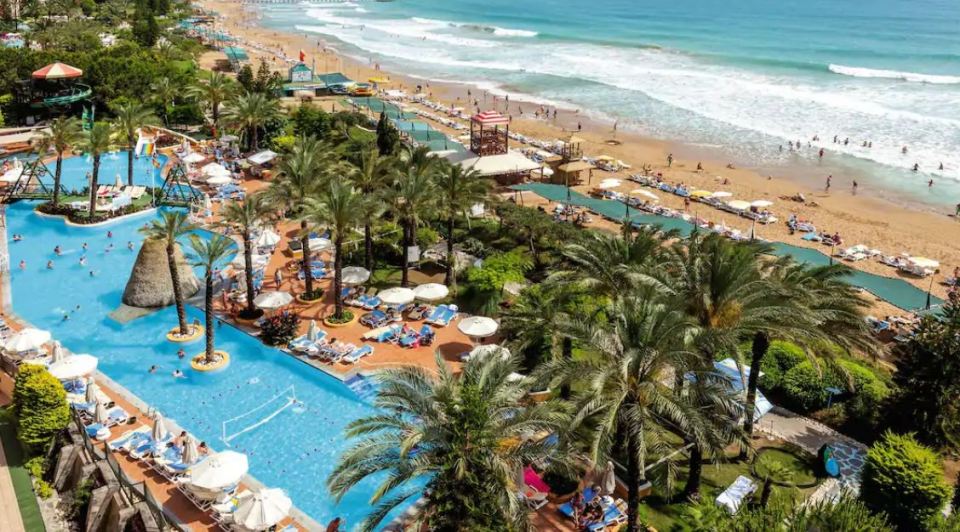 There are plenty of travel companies offering cheap all inclusive deals to hotels like this, the Pegasos Royal in Antalya, Turkey