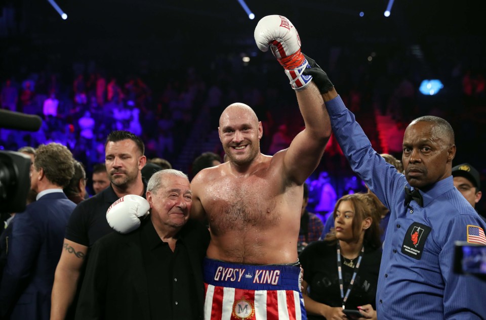 Boxing promoter Bob Arum pictured with Tyson Fury