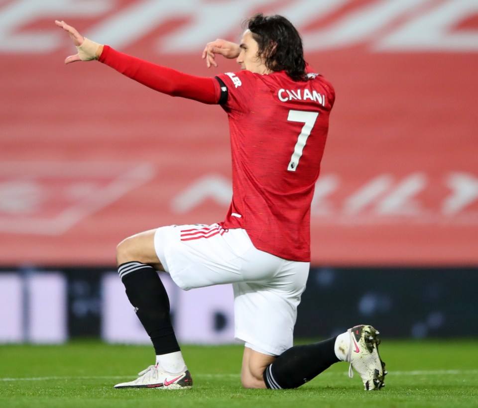 Edinson Cavani found his range to put United 1-0 up