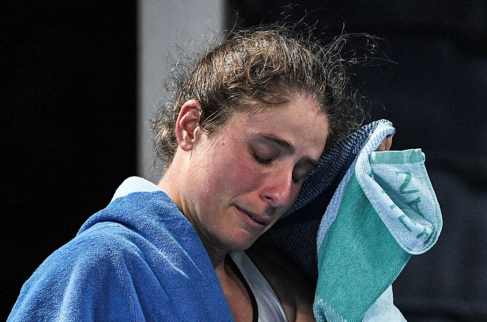 Jo Konta was inconsolable after having to pull out of the Australian Open first round