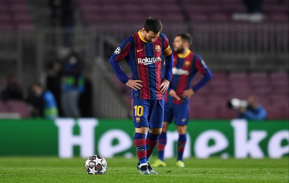 Messi may be staring at his final Champions League game with Barcelona in next month's second leg