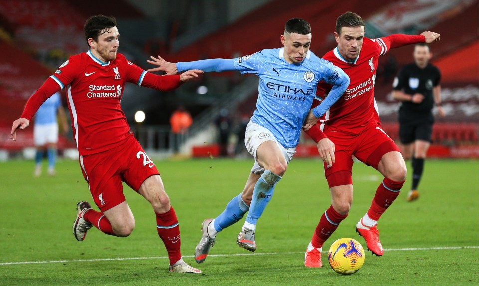 Man City's false nine Phil Foden was a constant menace for Liverpool