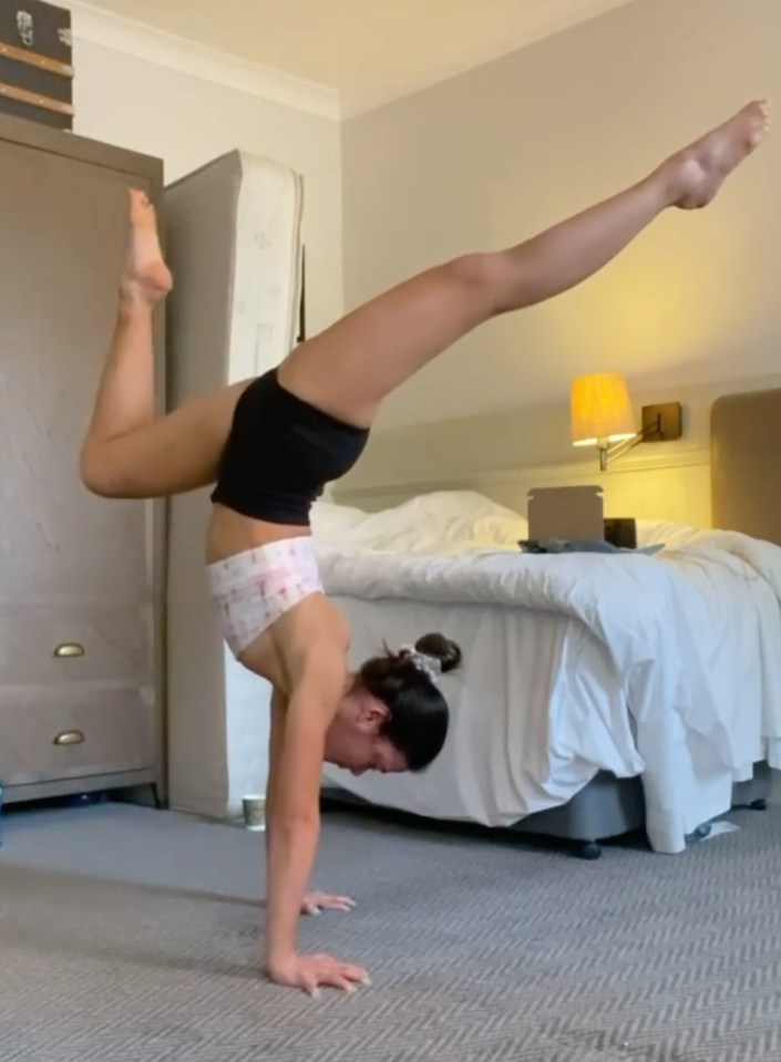 Vanessa explained she'd used her time in the hotel to perfect her handstands