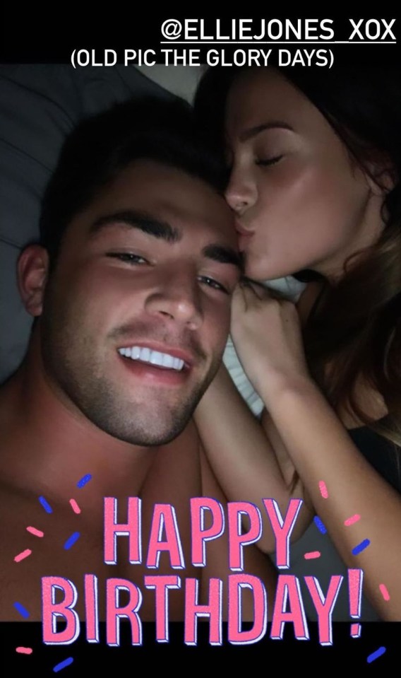 Love Island's Jack Fincham wished his ex Ellie Jones a happy birthday with a cosy throwback snap