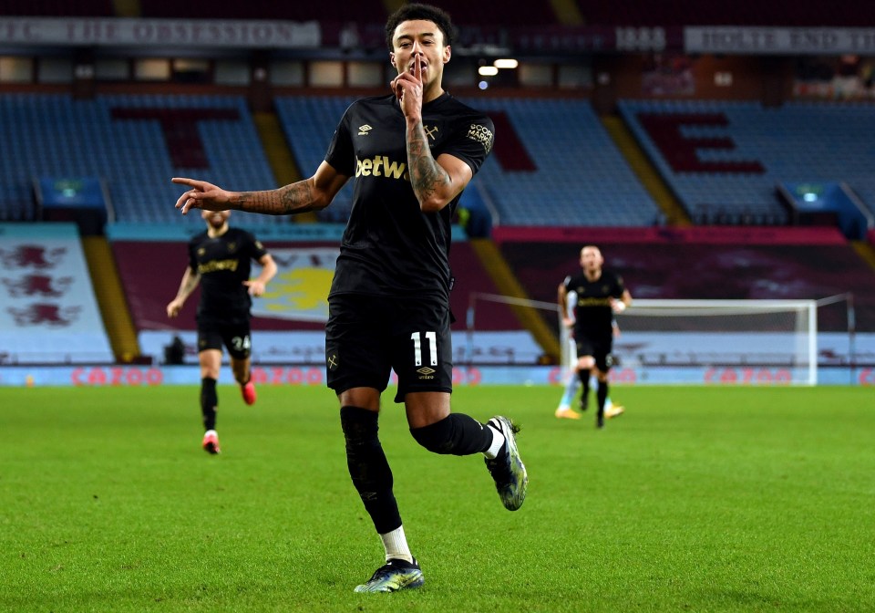 Jesse Lingard launched his West Ham loan with a double to see off Aston Villa