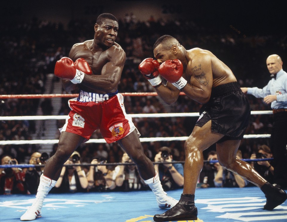 Frank Bruno in his loss against Mike Tyson in the 1996 rematch