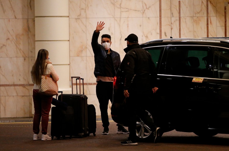 Joyful quarantine travellers left the hotel just after midnight