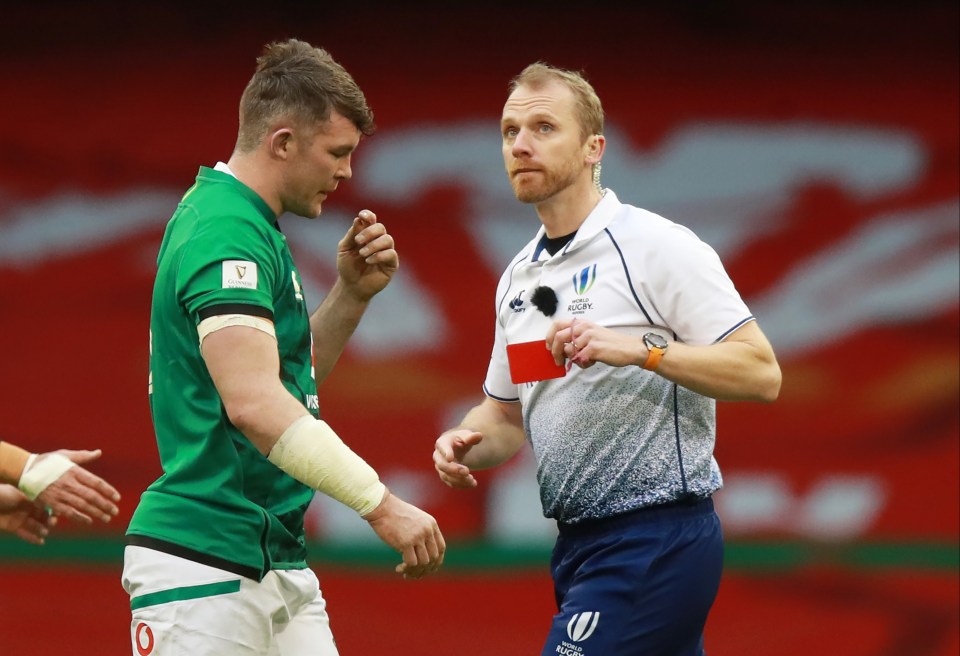 Peter O'Mahony was sent off early by the TMO