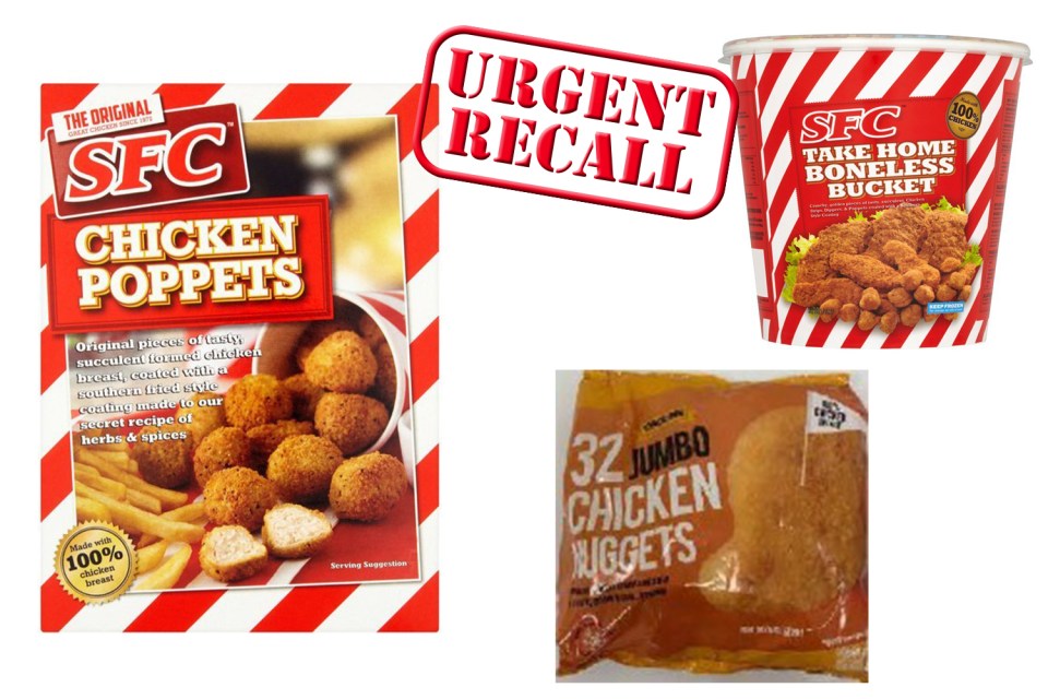 The above products have been recalled over salmonella fears