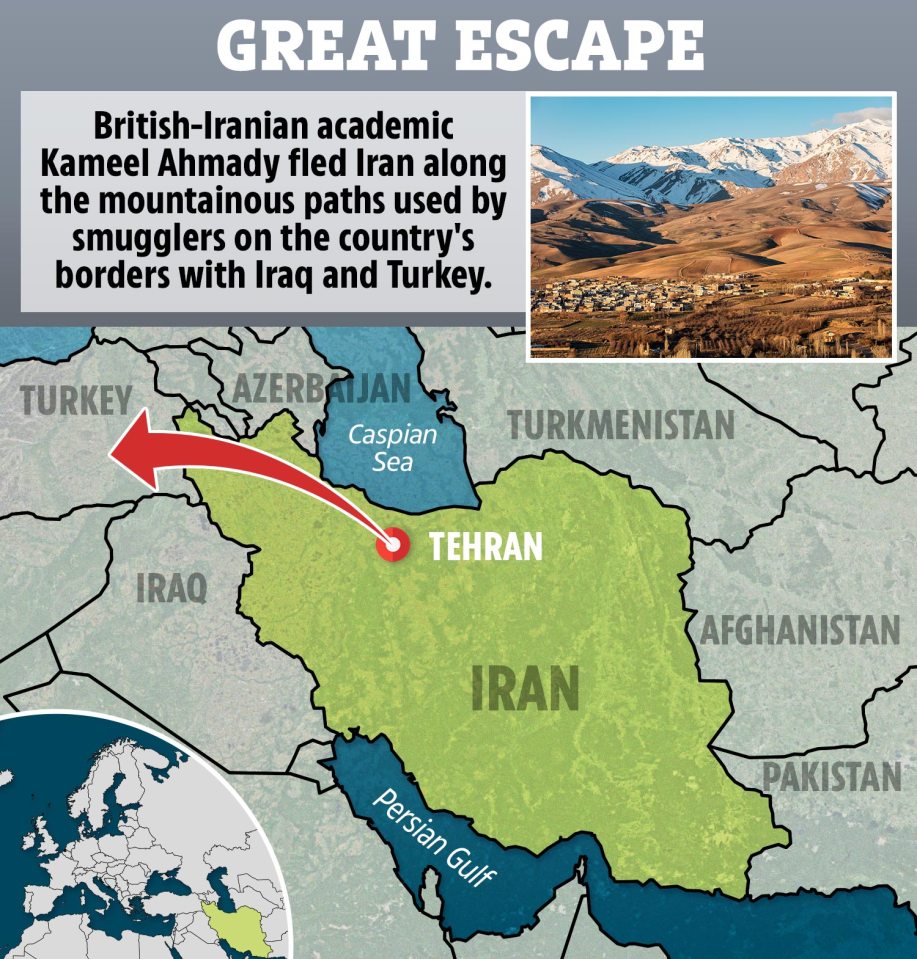 Ahmady kept the route secret but it is believed he crossed into either Turkey or Iraq