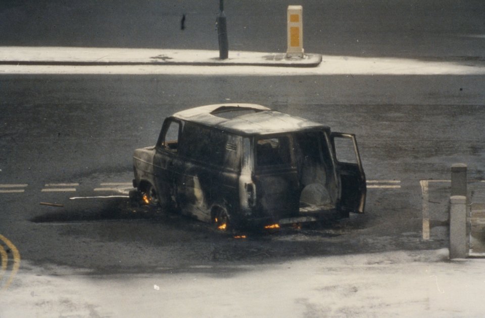 Three home-made mortar cylinders were angled to fire four-foot shells stuffed with plastic explosives through a hole cut in the van’s roof at No 10