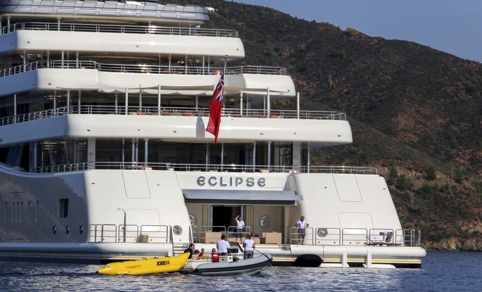 Eclipse has 24 guest cabins, two swimming pools, hot tubs, a sauna and a nightclub