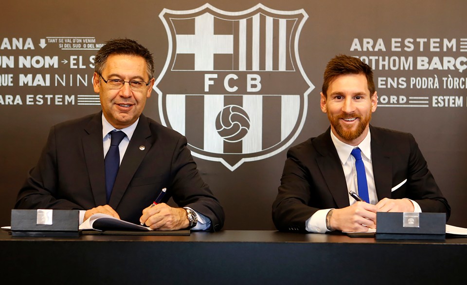 Messi agreed to the terms and conditions when he put pen to paper on the deal in November 2017