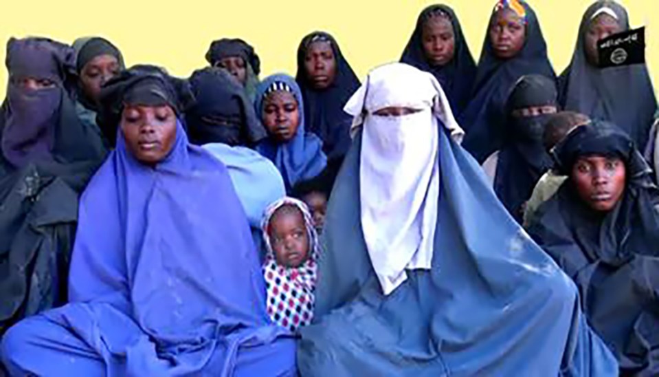 A still from video released by Islamist militants group Boko Haram shows at least 14 of the schoolgirls abducted from the northeast Nigerian town of Chibok