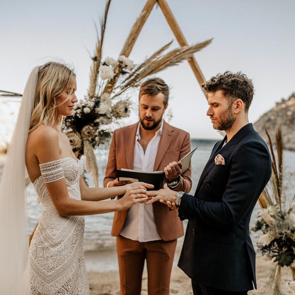 Joel Dommett and Hannah Cooper are married by Iain Sterling