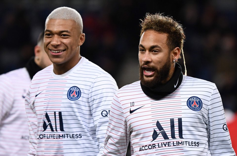 Kylian Mbappe (left) and Neymar (right) are in advanced talks with PSG over extending their contracts