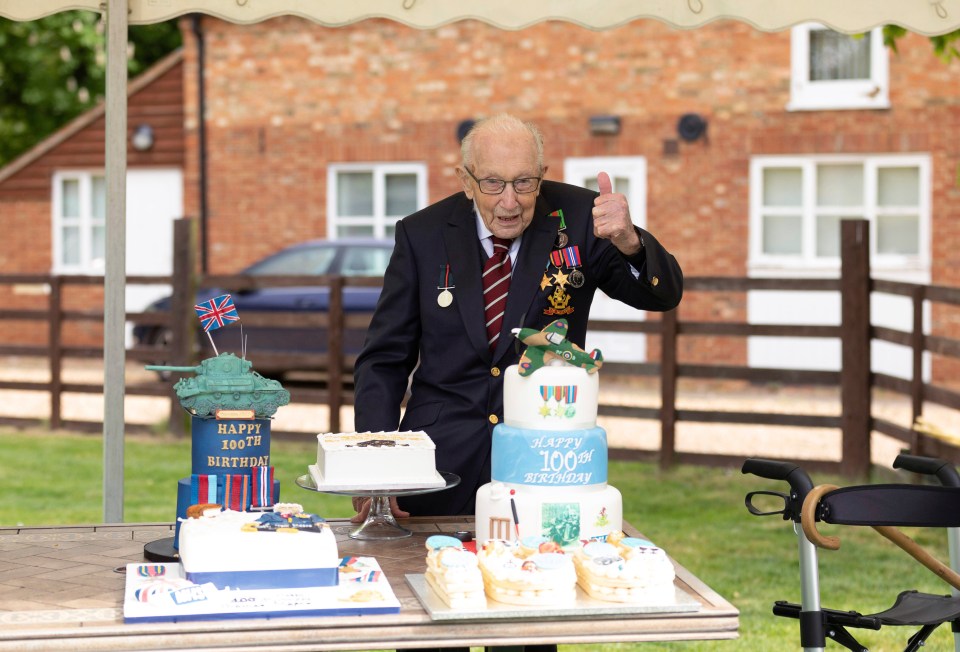 Captain Tom on his 100th birthday last year