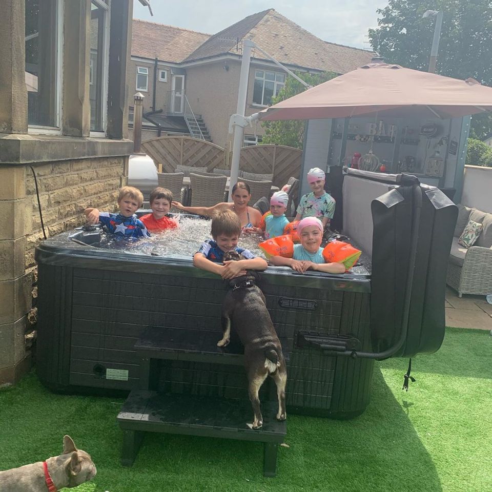 The Radfords have documented their lives during the pandemic, including buying this swanky hot tub for the family to enjoy