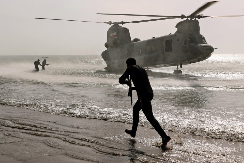 Ground troops and helicopters were involved in the military exercise