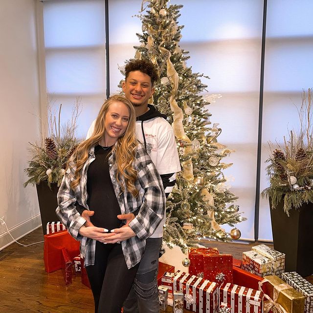 The couple are expecting a baby daughter soon after the Super Bowl