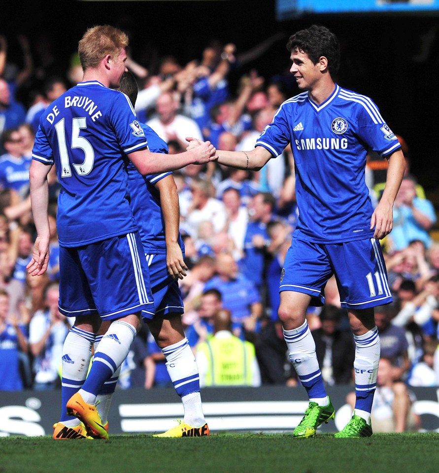 De Bruyne grabbed his first assist for Oscar in August 2013