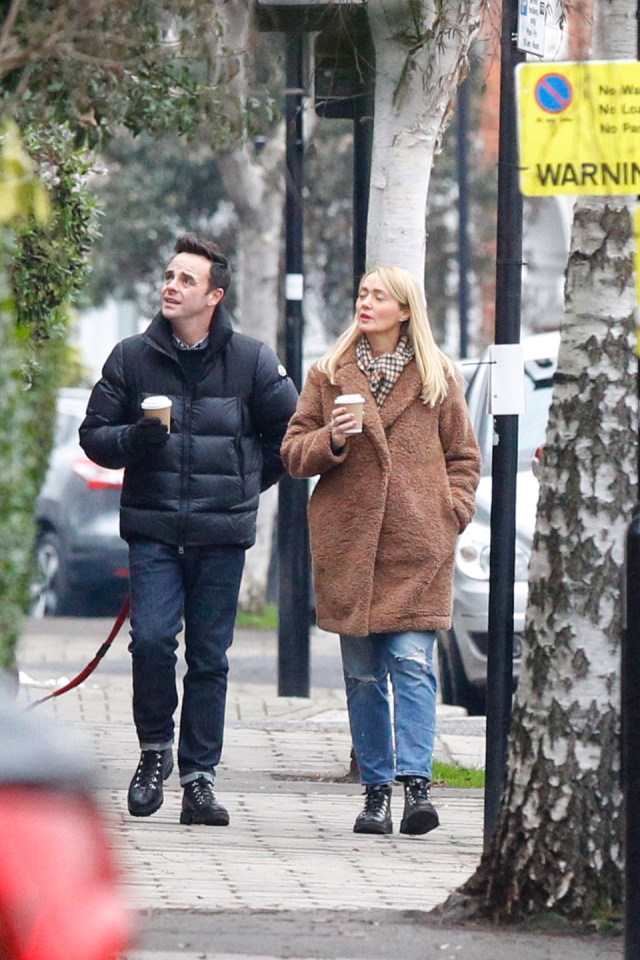 Ant McPartlin and fiancée Anne-Marie Corbett walk through West London