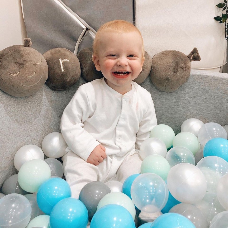 Stacey and Joe Swash's son Rex, one, must be loving his childhood as his mum turned her whole living room into a ball pit just for him 