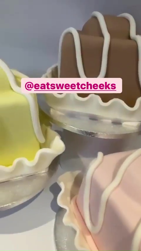 She got her french fancies delivered from a bespoke cake designer called Eat Sweet Cheeks