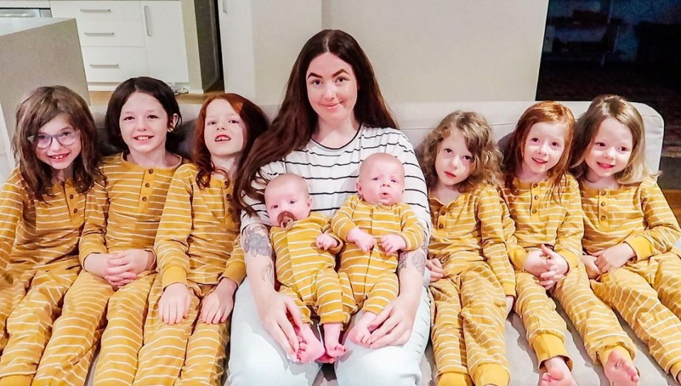 Chloe has triplets and twins in her family-of-ten