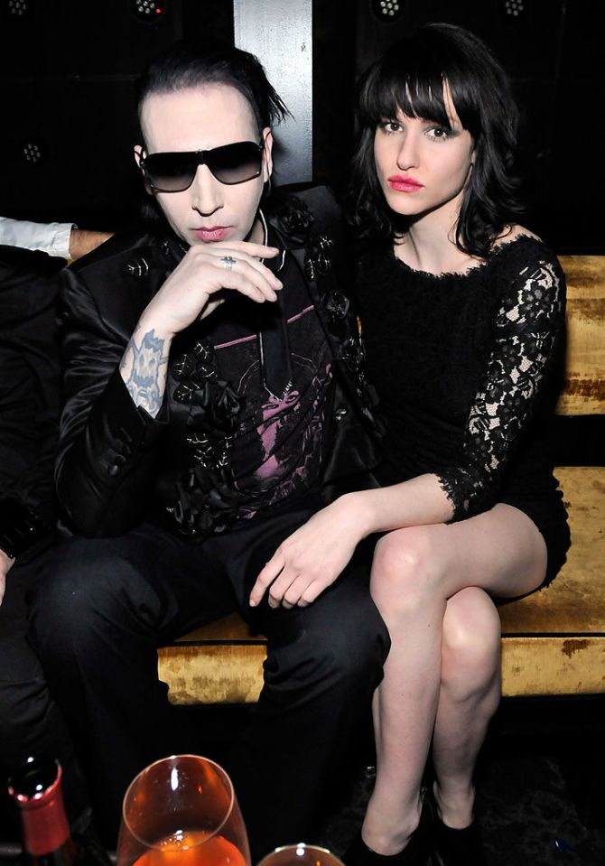 Marilyn Manson with his wife Lindsay Usich