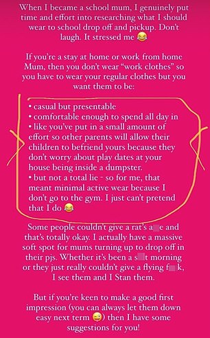 She made a list of what women should wear and what to avoid 